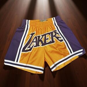 Mitchell & Ness Men's Lakers  Athletic Shorts - Purple and Gold Size Medium BNWT